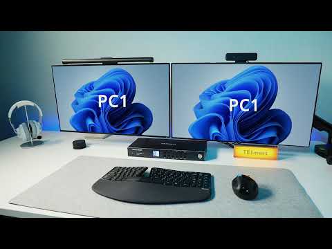 HDMI 2.1 & DP 1.4 Dual 4K144Hz KVM Switch Gaming Dock for 4 PCs & 2 Monitors, w/ ADI Chip, EDID, VRR, FVA, ALLM, and Dynamic HDR
