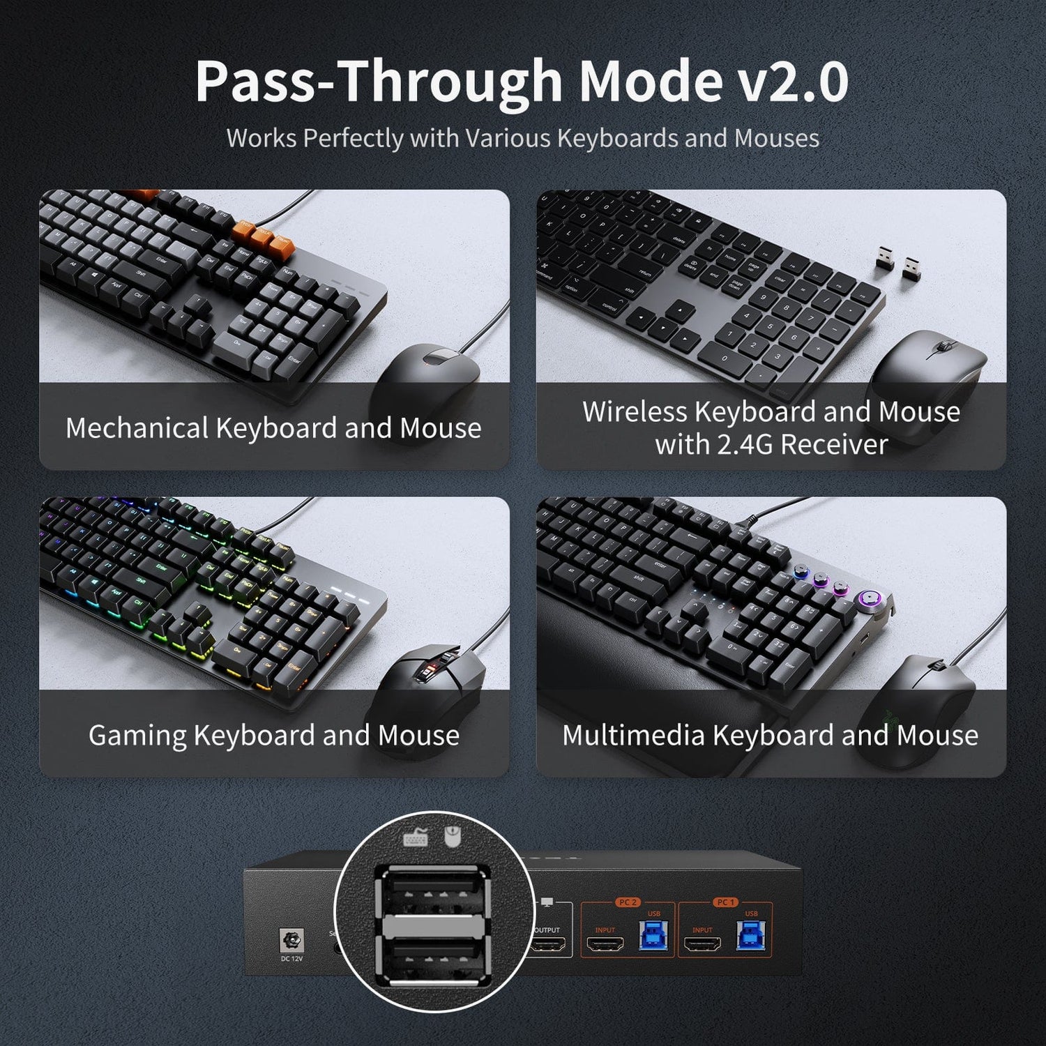 TESmart 8K60Hz HDMI 2.1 2x1 KVM Switch Pro Hub for 2 PCs, w/ EDID Emulation, Gigabit LAN, Dual Charging &amp; USB 3.2 Gen 1 Ultra HD 8K60Hz 2×1 HDMI KVM Switch for 2 PCs, w/ EDID Emulation, Gigabit LAN, USB 3.2 Gen1 &amp; Fast Charging