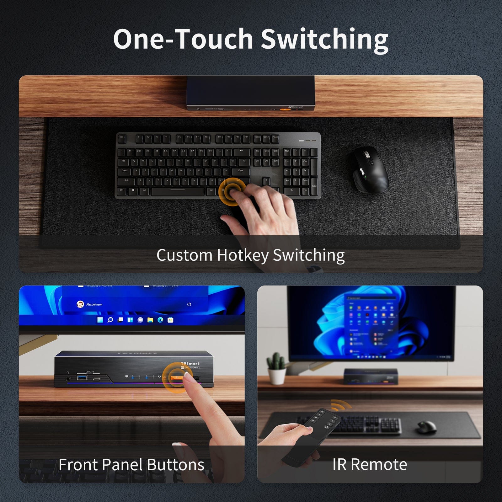 TESmart 8K60Hz HDMI 2.1 2x1 KVM Switch Pro Hub for 2 PCs, w/ EDID Emulation, Gigabit LAN, Dual Charging &amp; USB 3.2 Gen 1 Ultra HD 8K60Hz 2×1 HDMI KVM Switch for 2 PCs, w/ EDID Emulation, Gigabit LAN, USB 3.2 Gen1 &amp; Fast Charging