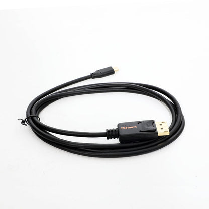 TESmart C2D4K1M5 4K USB-C to DP Cable 5ft, 4K@60Hz HDR, Gold-Plated, Braided, DP Alt Mode (USB 3.1 to DP 1.2) 4K USB-C to DP Cable 5ft, 4K@60Hz HDR, Gold-Plated, Braided, DP Alt Mode (USB 3.1 to DP 1.2)