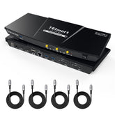 TESmart CKS202-P23-USBK Dual Monitor KVM Switcher Dual Monitor USB-C KVM Docking Station Kit - 4K60Hz, MST, EDID for 2 Laptops 10652805090457 USB-C KVM Switch Dual Monitor - for 2 Laptops 4K60Hz, MST, EDID | TESmart US Plug