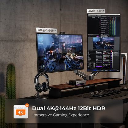 TESmart DKS202-M24-USBK Dual Monitor KVM Switcher DP 1.4 Dual 8K@60Hz KVM Switch Gaming Dock for 2 PCs 2 Monitors, w/ EDID, G-Sync FreeSync 10652805090624 Dual 8K@60Hz KVM Switch Gaming Dock for 2 PCs 2 Monitors, DP 1.4 w/ EDID, G-Sync FreeSync US Plug