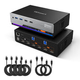 TESmart DKS202-MC24-USBK DP 1.4 Dual 8K@60Hz 4K@144Hz KVM Switch for 2 PCs & 2 Monitors, w/ Multi-PC Control, Drag-and-Drop File Share, USB 3.2 Gen1 & Built-in Gigabit Network 10652805091188 Dual 8K@60Hz 4K@144Hz KVM Switch for 2 PCs & 2 Monitors, DP 1.4 w/ Multi-PC Cursor Glide, Drag-and-Drop File Share & Built-in Gigabit Network