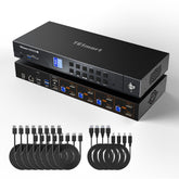 TESmart DKS402-M24-USBK DP 1.4 Dual 8K@60Hz KVM Switch with Network Hub & Smart EDID – for IT Pros, Creators & Multi-PC Setups DP 1.4 Dual 8K@60Hz KVM Switch with Network Hub & Smart EDID – for IT Pros, Creators & Multi-PC Setups