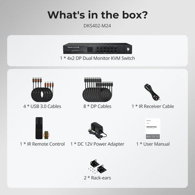 TESmart DP 1.4 Dual 8K@60Hz KVM Switch with Network Hub & Smart EDID – for IT Pros, Creators & Multi-PC Setups DP 1.4 Dual 8K@60Hz KVM Switch with Network Hub & Smart EDID – for IT Pros, Creators & Multi-PC Setups