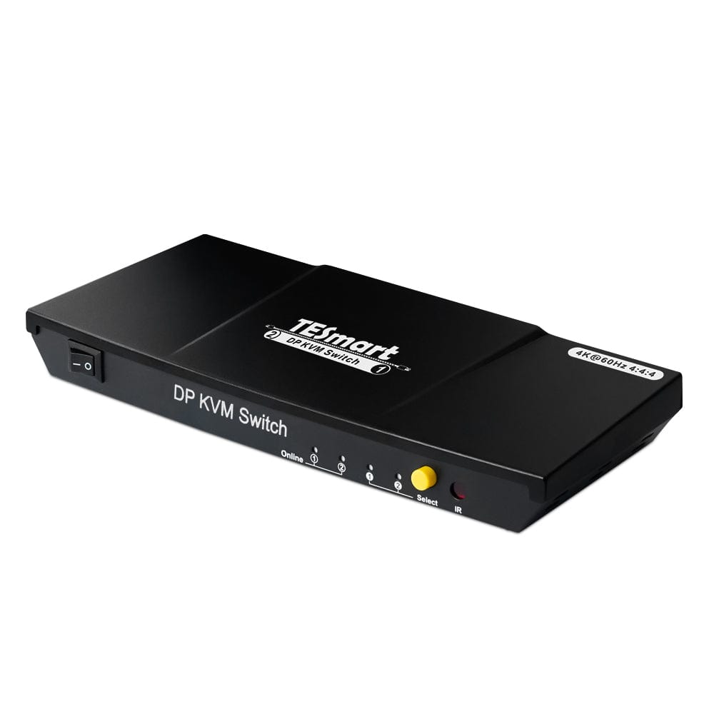 TESmart DP KVM Switcher 2 Port DisplayPort 1.2 KVM Switch 4K60Hz with USB Hub DP KVM switch 2 port 4K60Hz with EDID,USB hub,L/R Audio TESmart