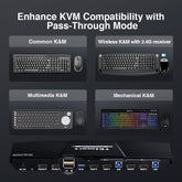 TESmart Dual Monitor KVM Switcher 2 Port Dual Monitor KVM Switch Kit HDMI 4K60Hz with USB 3.0 Docking Station, EDID