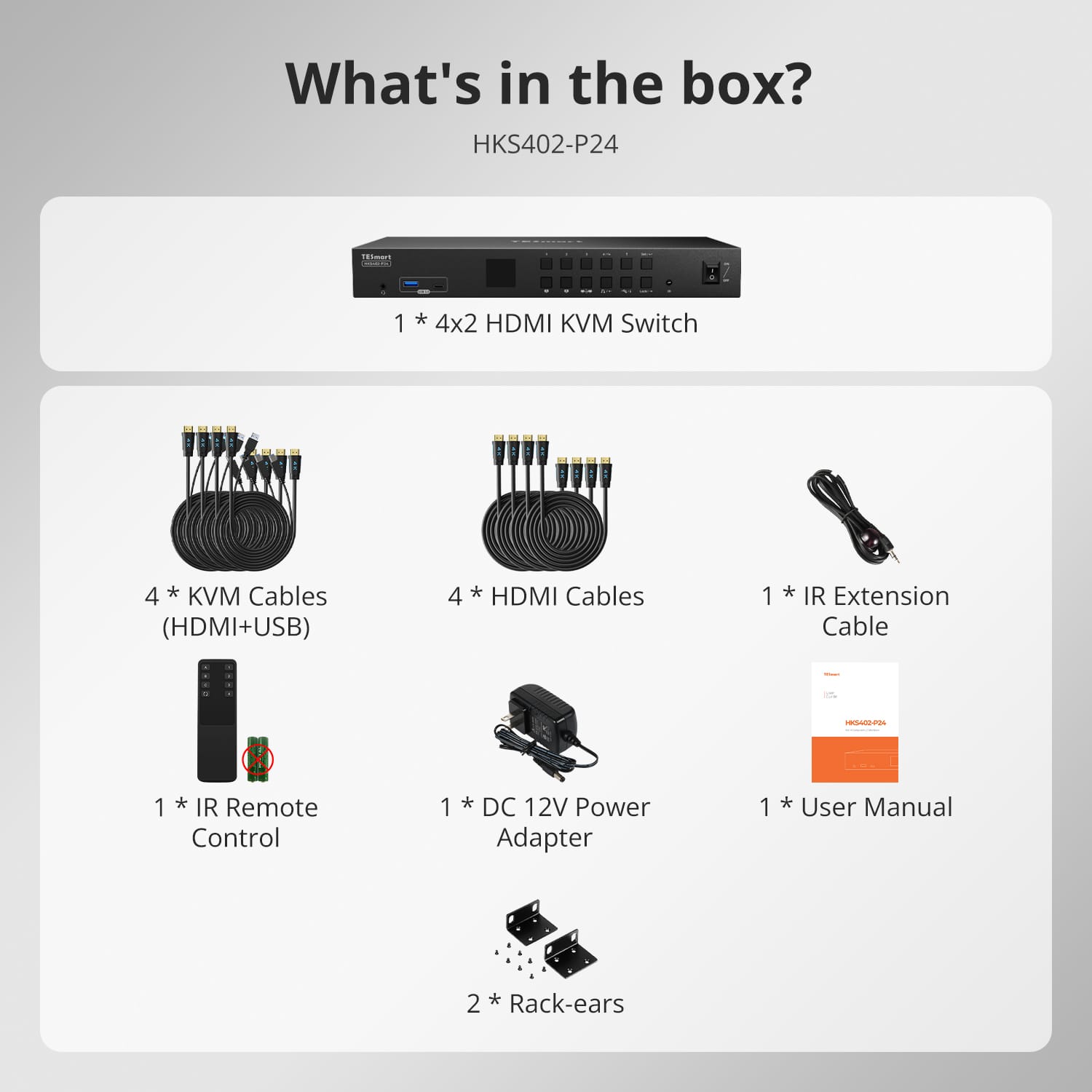 4-Port Dual Monitor HDMI KVM Switch 4K@60Hz with USB 3.0 & EDID