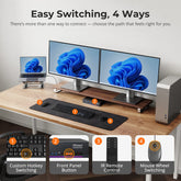 TESmart Dual Monitor KVM Switcher Dual 4K60Hz Thunderbolt™ 4 KVM Dock for 1 Laptop & 1 Desktop – EDID, Gaming & Hybrid WFH 2-Port Thunderbolt 4 Dual Monitor KVM Switch with 4K60Hz, EDID & 60W PD | TESmart
