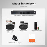 TESmart Dual Monitor KVM Switcher HDMI 2.1 & DP 1.4 Dual 4K144Hz KVM Switch Gaming Dock for 4 PCs & 2 Monitors, w/ ADI Chip, EDID, VRR, FVA, ALLM, and Dynamic HDR 4-Port HDMI 2.1 & DP 1.4 4K144Hz VRR KVM Switch with ADI Chip | TESmart