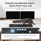 TESmart Dual Monitor KVM Switcher HDMI 2.1 & DP 1.4 Dual 4K144Hz KVM Switch Gaming Dock for 4 PCs & 2 Monitors, w/ ADI Chip, EDID, VRR, FVA, ALLM, and Dynamic HDR HDMI 2.1 & DP 1.4 Dual 4K144Hz VRR KVM Dock for 4 PCs & 2 Monitors, ADI Chip, EDID, HDR