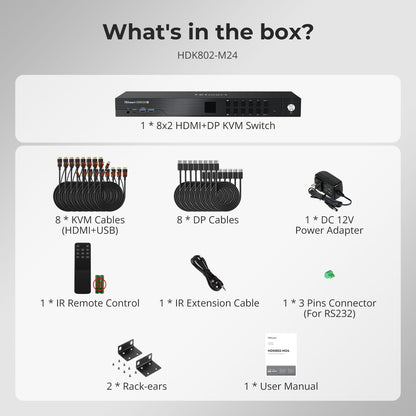TESmart Dual Monitor KVM Switcher HDMI 2.1 &amp; DP 1.4 Dual 8K60Hz KVM Switch for 8 PCs &amp; 2 Monitors, w/ ADI Chip, EDID, VRR, FVA, ALLM, and Dynamic HDR HDMI 2.1 &amp; DP 1.4 Dual 8K60Hz KVM Switch for 8 PCs &amp; 2 Monitors, w/ ADI Chip, EDID, VRR, FVA, ALLM, and Dynamic HDR