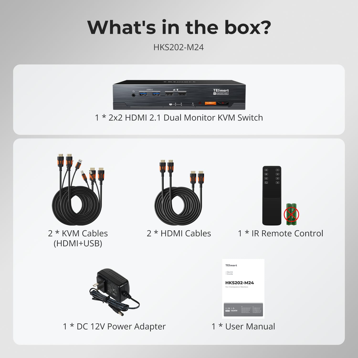 TESmart Dual Monitor KVM Switcher HDMI 2.1 Dual 4K144Hz KVM Switch Gaming Dock for 2 PCs &amp; 2 Monitors, w/ ADI Chip, EDID, VRR, FVA, ALLM, and Dynamic HDR 2-Port Dual Monitor HDMI 2.1 KVM Switch 4K144Hz with ADI Chip | TESmart