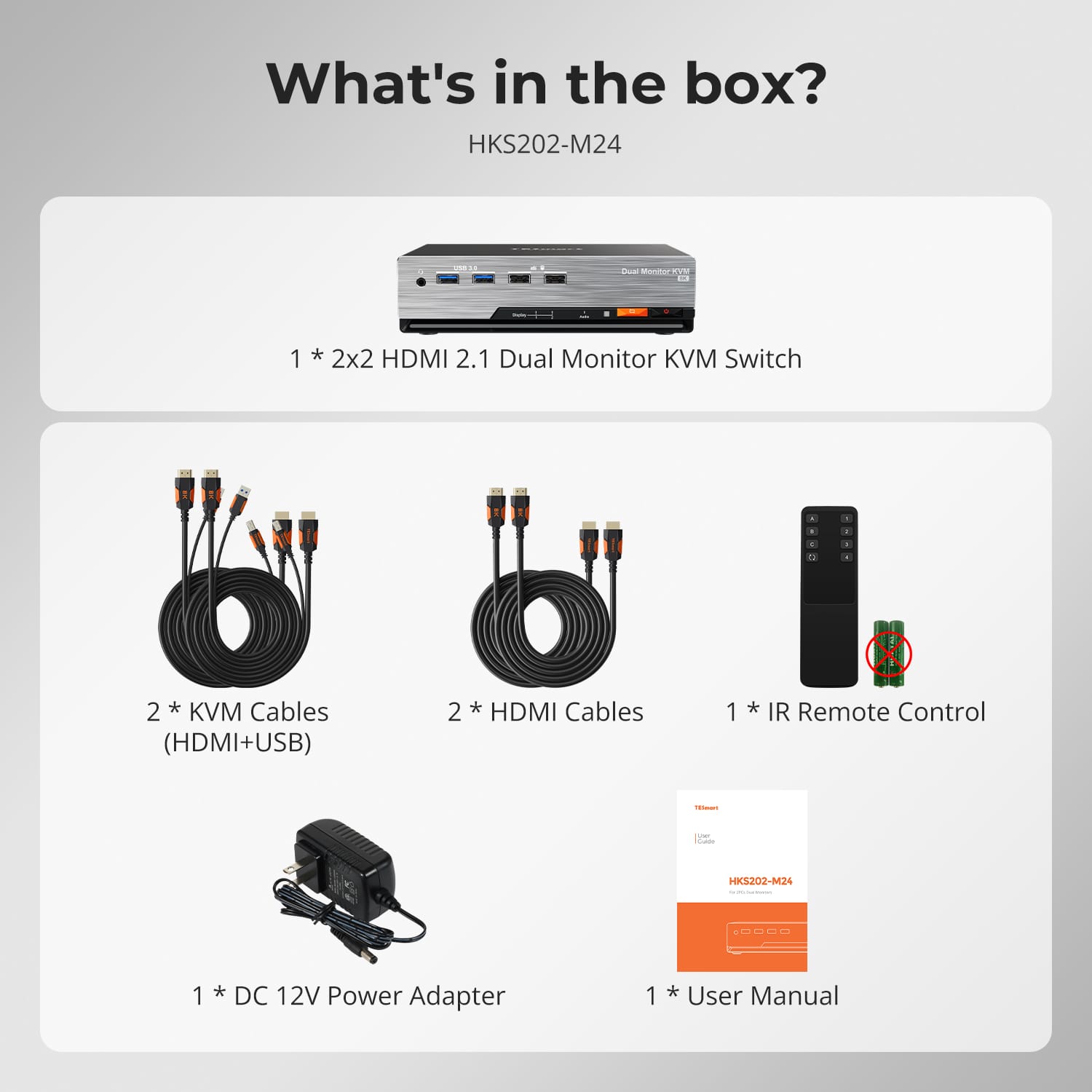 TESmart Dual Monitor KVM Switcher HDMI 2.1 Dual 4K144Hz KVM Switch Gaming Dock for 2 PCs &amp; 2 Monitors, w/ ADI Chip, EDID, VRR, FVA, ALLM, and Dynamic HDR 2-Port Dual Monitor HDMI 2.1 KVM Switch 4K144Hz with ADI Chip | TESmart