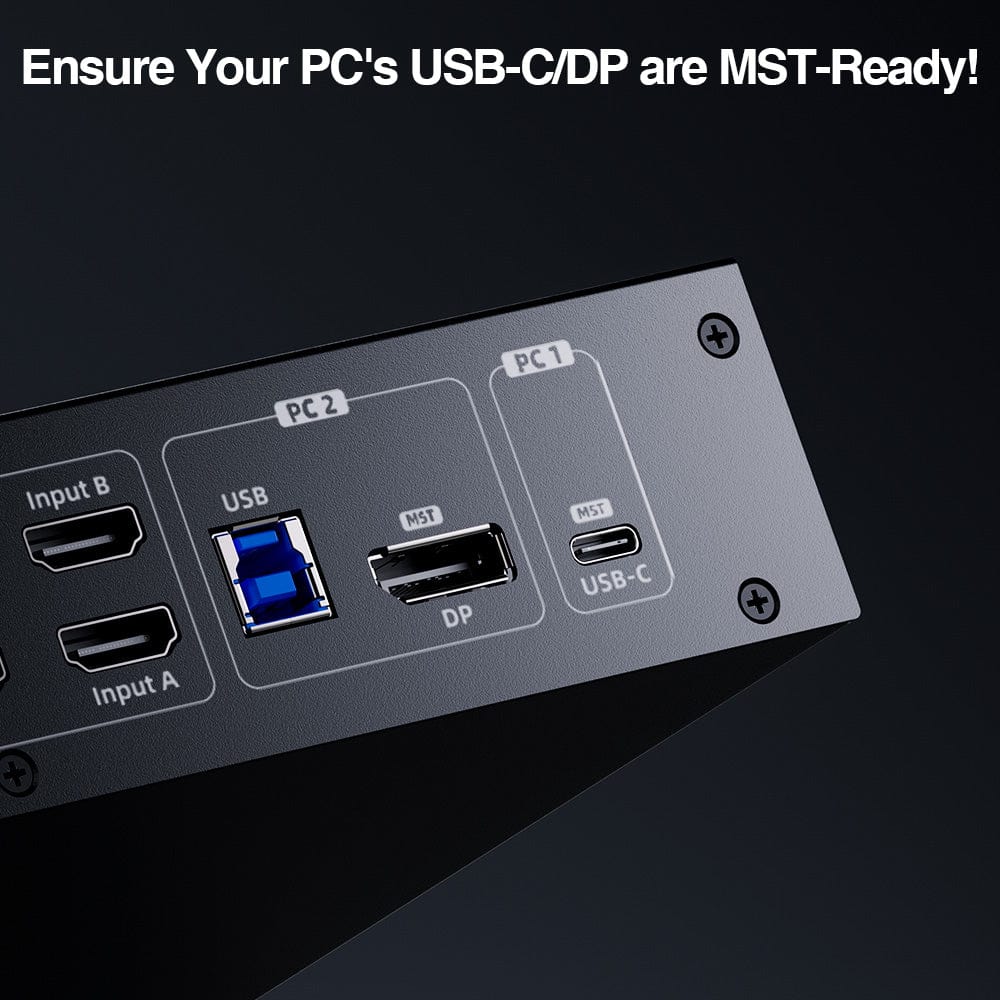 TESmart HDC403-P23-USBK Triple Monitor KVM Switch Triple Monitor MST KVM Docking Station Kit - 4K60Hz, EDID for 1 Laptop &amp; 3 PCs 10652805090471 Triple Monitor MST KVM Dock - 4K60Hz, EDID for 1 Laptop &amp; 3 PCs US Plug