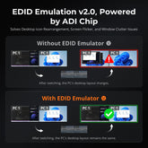 TESmart HDK202-M24-USBK HDMI 2.1 & DP 1.4 Dual 4K144Hz KVM Switch Gaming Dock for 2 PCs & 2 Monitors, w/ ADI Chip, EDID, VRR, FVA, ALLM, and Dynamic HDR 10652805090747 HDMI 2.1 & DP 1.4 Dual 4K144Hz VRR KVM Dock for 2 PCs & 2 Monitors, ADI Chip, EDID, HDR US Plug