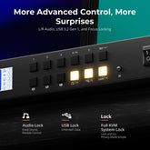 TESmart HDK403-P23-USBK HDMI 2.0 & DP 1.2 Triple Monitor KVM Switch 4K60Hz with USB 3.0 Hub, Headset, Audio&Microphone HDMI 2.0 & DP 1.2 Triple 4K60 KVM Switch for 4 PCs & 3 Monitors, USB 3.2 Gen 1, Hotkey Support, IR Remote, USB Charging