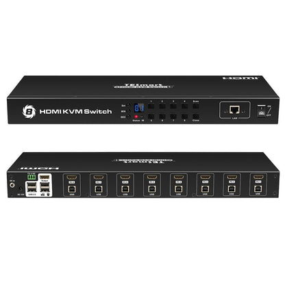 TESmart HDMI KVM Switcher 8 Port HDMI KVM Switch 4K30Hz Support RS232/LAN Control HDMI KVM switch 8 port 4K Autoscan, Rackmount, RS232 TESmart
