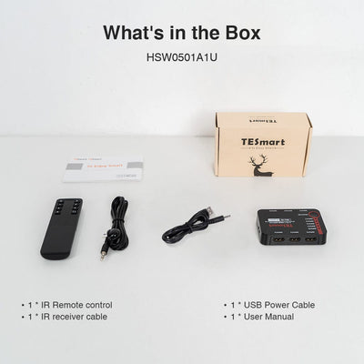 TESmart HDMI Switcher 5 Port HDMI Switch 4K 60Hz/30Hz Support Auto Detect  and HDR 4K Switch 5 Port with IR Remote for Blu-ray,media player TESmart