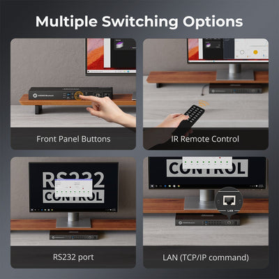 TESmart HDMI Switcher 8 Port Rackmount HDMI Switch 4K@60Hz with RS232/LAN 8 Port HDMI Switch 4K 60Hz Auto Switch With RS232/LAN-TESmart