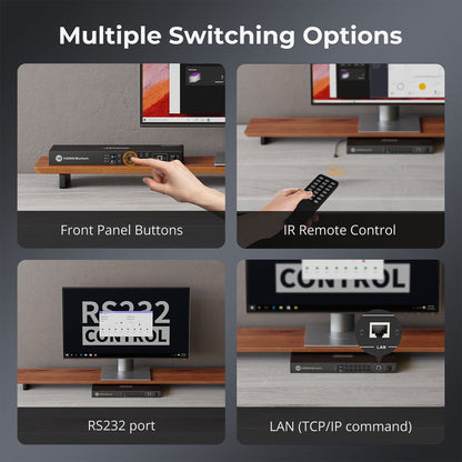 TESmart HDMI Switcher TESmart 16 Port HDMI Switch 4K UHD 3840x2160@60Hz HDMI Switcher Box with RS232 LAN Port Support HDCP 2.2 HDMI Switch 16 Port 4K 60Hz Auto Switch With RS232/LAN-TESmart