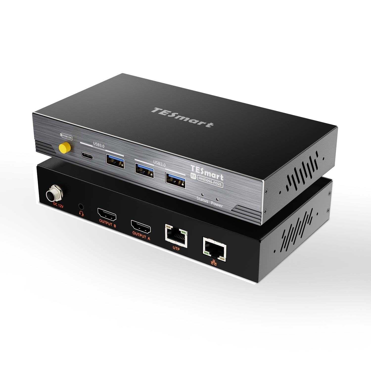 TESmart HKE10SS-PD25-USBK 100M Dual 4K60 KVM Extender over Single Cat6a for Remote Workstations &amp; Gaming 10617230232339 100M Dual 4K60 KVM Extender over Single Cat6a for Remote Workstations &amp; Gaming