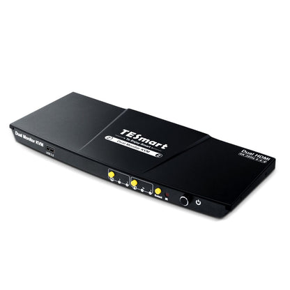 TESmart HKS202-EP23-USBK Dual Monitor KVM Switcher 2 Port Dual Monitor KVM Switch Kit HDMI 4K30Hz with USB 2.0 Hub, EDID 10659135228253 US Plug