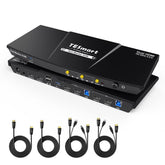 TESmart HKS202-P23-USBK Dual Monitor KVM Switcher 2 Port Dual Monitor KVM Switch Kit HDMI 4K60Hz with USB 3.0 Docking Station, EDID 10659135228178 2 Port Dual Monitor KVM Switch Kit HDMI 4K60Hz with USB 3.0 Docking Station, EDID US Plug
