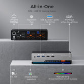 TESmart HKS203-P24-USBK Triple Monitor KVM Switch Triple 4K60Hz HDMI KVM Switch Gaming Dock for 2 PCs & 3 Monitors, w/ EDID 10652805090686 US Plug