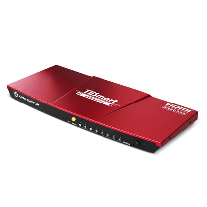 TESmart HKS401-E23-USRD HDMI KVM Switcher 4 Port KVM Switch Kit HDMI 4K60Hz with EDID, 4 PCs 1 Monitor HDMI KVM switch 4 port 4K60Hz with EDID,USB hub TESmart US Plug / Red / 4K60Hz Version with Passthrough (HKS0401A2U)