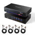 TESmart HKS401-M24-USBK 4-Port 8K60 HDMI 2.1 KVM Switch with Built-in Network Switch, USB 3.2 Hub, Gigabit LAN, RGB Light Bar & Remote, 4 PCs 1 Monitor 10652805092048 4-Port 8K60 HDMI 2.1 KVM Switch w/ Built-in Network, Gigabit LAN, USB 3.2 Hub & Remote, for Pro & Home Use, 4 PCs 1 Monitor US Plug