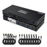 TESmart HKS403-P23-USBK Triple Monitor KVM Switch 4 Port Triple Monitor KVM Switch HDMI 4K60Hz with USB 3.0 Hub, Headset, Audio&Microphone 10659135227058 Triple Monitor KVM Switch – 4 Port HDMI 4K with USB Hub | TESmart US Plug