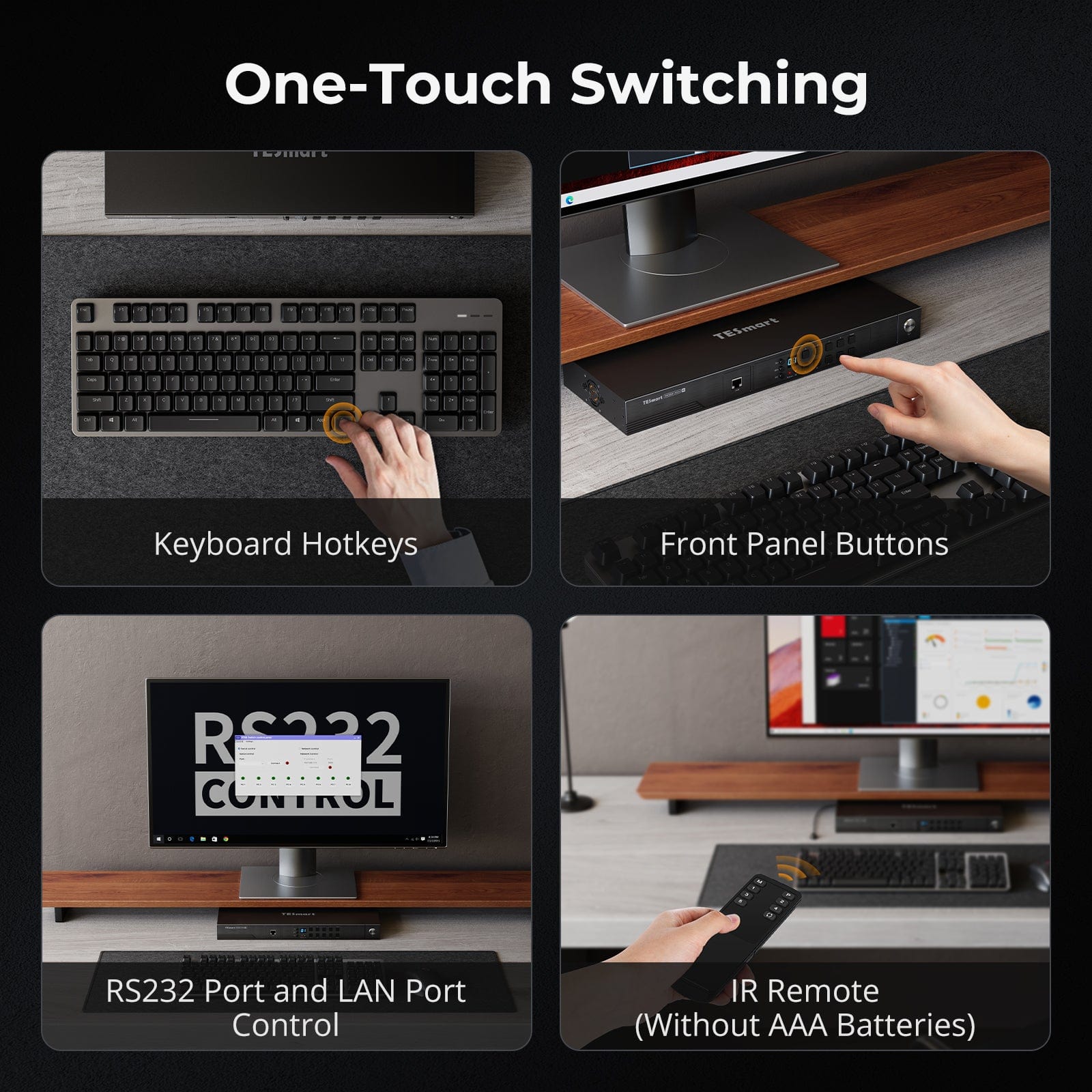 TESmart HKS801-M24-USBK HDMI 2.1 8K60Hz 8x1 KVM Switch for 8 PCs &amp; 1 Monitor, w/ ADI Chip, EDID Emulator, VRR, FVA, ALLM, 48Gbps, and Dynamic HDR 10652805091973 HDMI 2.1 8K60Hz 8x1 KVM Switch for 8 PCs &amp; 1 Monitor, ADI Chip, EDID, VRR, FVA, ALLM, HDR