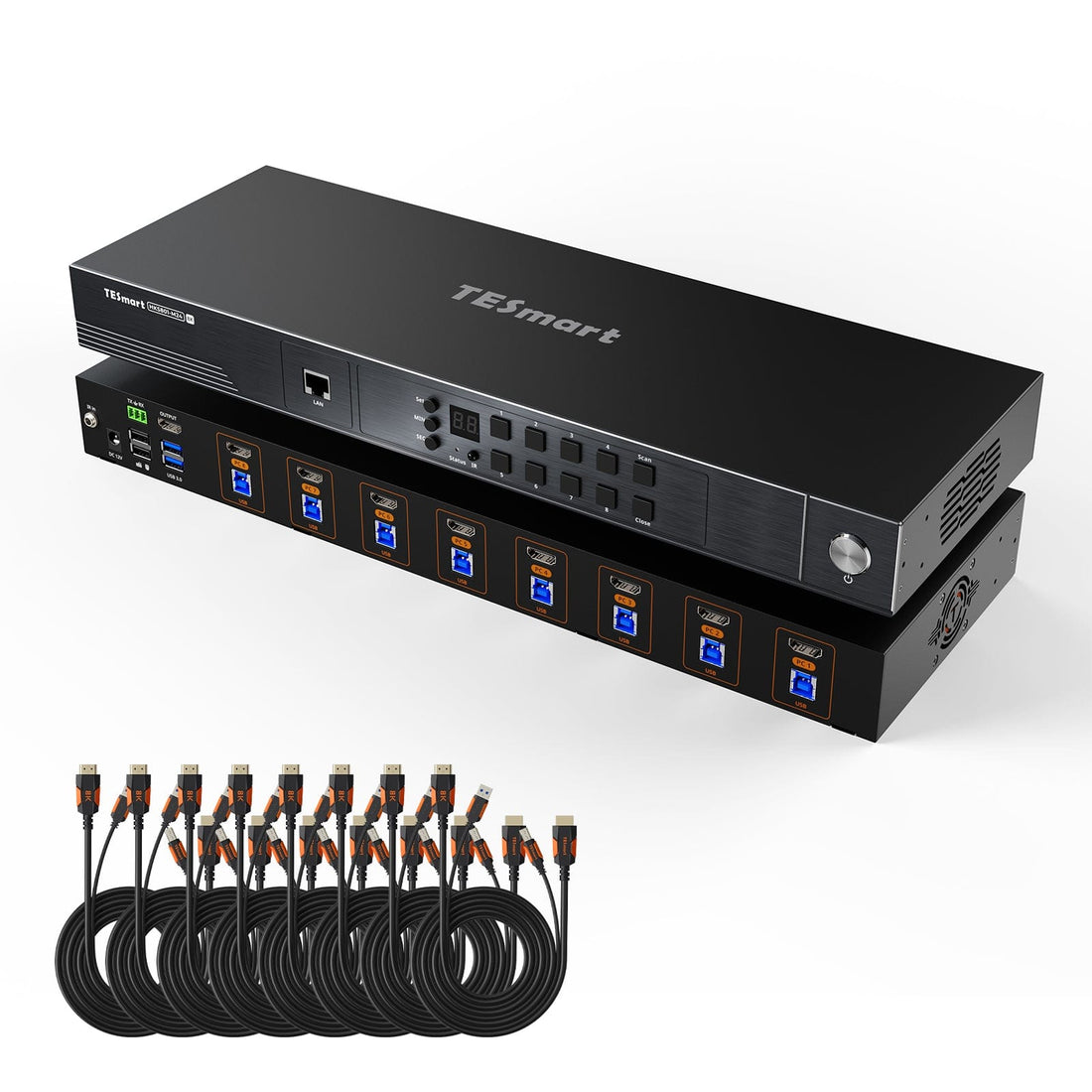 TESmart HKS801-M24-USBK HDMI 2.1 8K60Hz 8x1 KVM Switch for 8 PCs &amp; 1 Monitor, w/ ADI Chip, EDID Emulator, VRR, FVA, ALLM, 48Gbps, and Dynamic HDR 10652805091973 HDMI 2.1 8K60Hz 8x1 KVM Switch for 8 PCs &amp; 1 Monitor, ADI Chip, EDID, VRR, FVA, ALLM, HDR