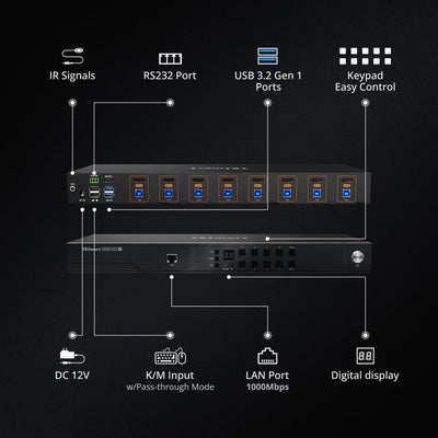 TESmart HKS801-M24-USBK HDMI 2.1 8K60Hz 8x1 KVM Switch for 8 PCs & 1 Monitor, w/ ADI Chip, EDID Emulator, VRR, FVA, ALLM, 48Gbps, and Dynamic HDR 10652805091973 HDMI 2.1 8K60Hz 8x1 KVM Switch for 8 PCs & 1 Monitor, ADI Chip, EDID, VRR, FVA, ALLM, HDR