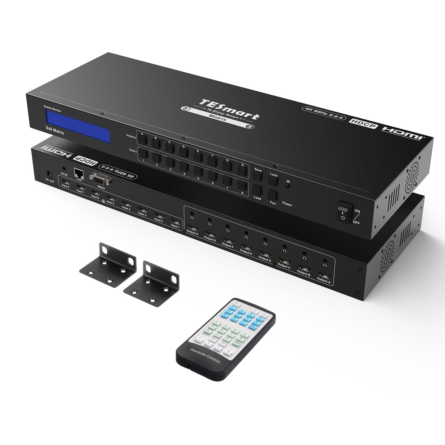 TESmart HMA808-E23-USBK HDMI Matrix 8x8 HDMI Matrix 4K30Hz/ 4K60Hz Support RS232/LAN Control 4K HDMI Matrix switch 8X8,HDCP HDR RS232/LAN Control TESmart US Plug / HMA0808A1U (4K@60Hz)