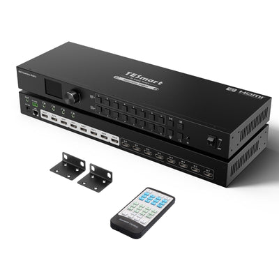 TESmart HMA808-ES23-USBK HDMI Matrix 8x8 HDMI Seamless Matrix Switch 1920x1080@60Hz Quad-View w/LCD, Audio Splitting and Preview Mode 10652805090600 8x8 HDMI Seamless Matrix Switch 1920x1080@60Hz Quad-View w/LCD, Audio Splitting and Preview Mode US Plug