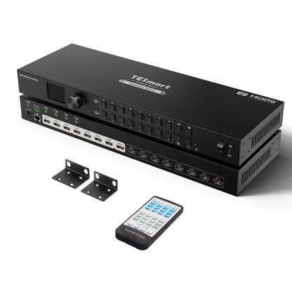 TESmart HMA808-ES23-USBK HDMI Matrix 8x8 HDMI Seamless Matrix Switch 1920x1080@60Hz Quad-View w/LCD, Audio Splitting and Preview Mode 10652805090600 8x8 HDMI Seamless Matrix Switch 1920x1080@60Hz Quad-View w/LCD, Audio Splitting and Preview Mode US Plug