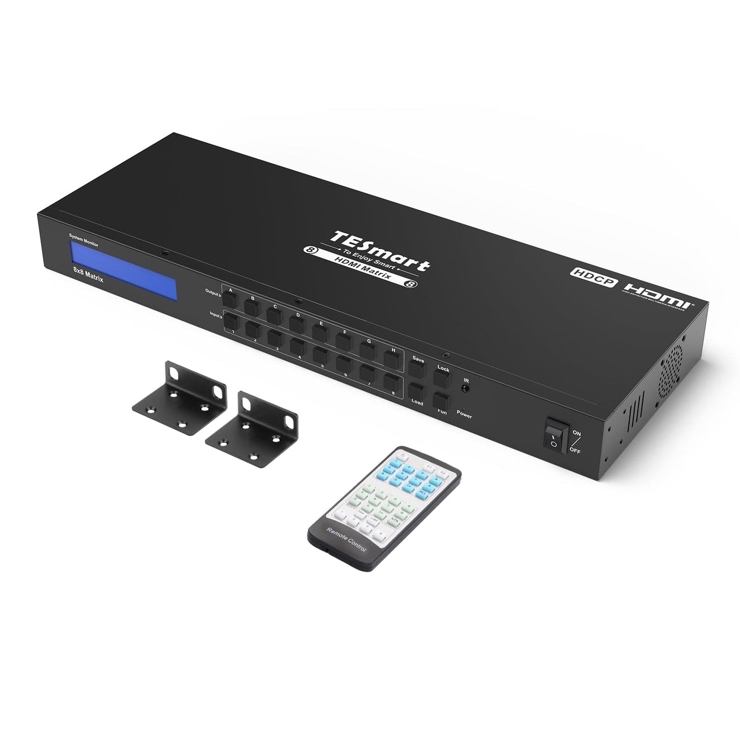 TESmart HMA808-L23-USBK HDMI Matrix 8x8 HDMI Matrix 4K30Hz/ 4K60Hz Support RS232/LAN Control 10659135227911 4K HDMI Matrix switch 8X8,HDCP HDR RS232/LAN Control TESmart US Plug / HMA0808A30 (4K@30Hz)