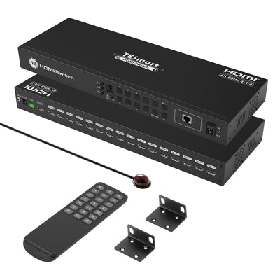 TESmart HSW1601-E23-USBK HDMI Switcher TESmart 16 Port HDMI Switch 4K UHD 3840x2160@60Hz HDMI Switcher Box with RS232 LAN Port Support HDCP 2.2 10659135228086 HDMI Switch 16 Port 4K 60Hz Auto Switch With RS232/LAN-TESmart US Plug / 4K60Hz (HSW1601A1U)