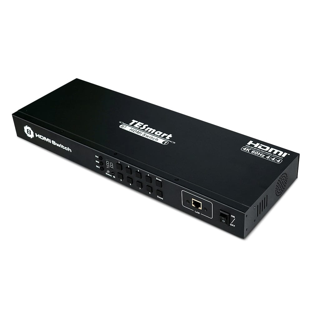 TESmart HSW801-E23-USBK HDMI Switcher 8 Port Rackmount HDMI Switch 4K@60Hz with RS232/LAN 10659135228024 8 Port HDMI Switch 4K 60Hz Auto Switch With RS232/LAN-TESmart US Plug