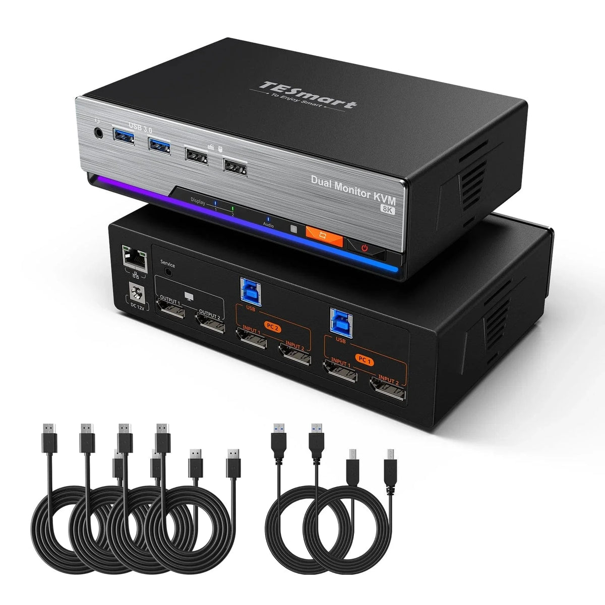 TESmart KVM Switch Dual & Triple Monitors 8K60Hz KVM Switch for 2 PCs - KVM Gaming Master Series Dual & Triple Monitors 8K60Hz KVM Switch for 2 PCs - KVM Gaming Master Series