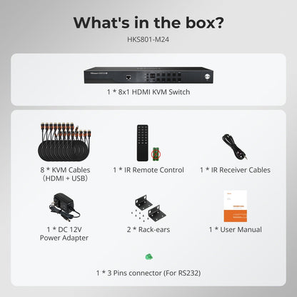 TESmart NEW HDMI 2.1 8K60Hz 8x1 KVM Switch for 8 PCs &amp; 1 Monitor, w/ ADI Chip, EDID Emulator, VRR, FVA, ALLM, 48Gbps, and Dynamic HDR 8K60Hz HDMI 2.1 KVM Switch for 8 PCs with EDID &amp; USB 3.2 | TESmart