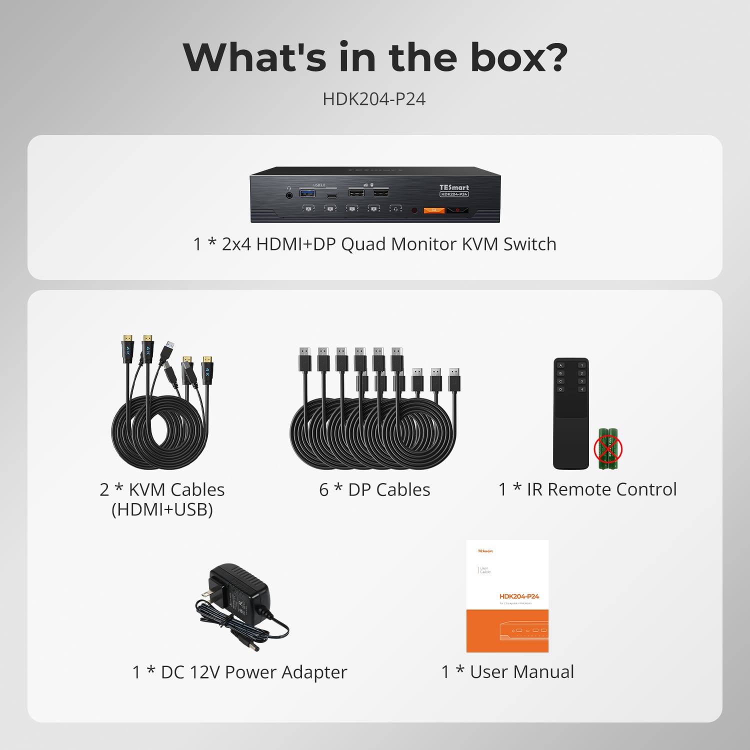 Quad 4K60Hz KVM Switch for 2 PCs with EDID & USB 3.2 | TESmart