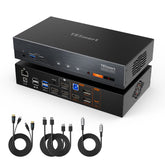 TESmart NEW Triple 4K60Hz DisplayLink® Hybrid KVM Docking Station – USB-C with EDID & 100W PD for 2 PCs (Mac & Desktop) Triple 4K60Hz DisplayLink® KVM Dock – USB-C, Smart EDID & 100W PD | TESmart
