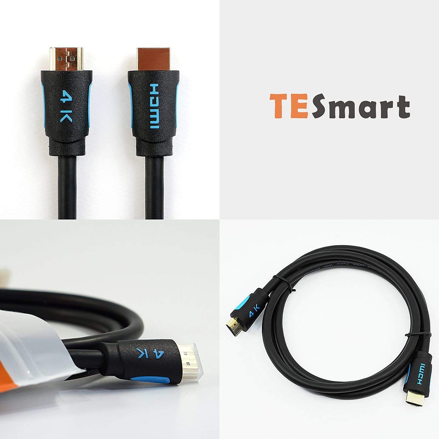 TESmart TESmart Accessoriess 4K HDMI Cable 5ft 18Gbps Supports 3D 4K@60Hz True HD Dolby 7.1 ARC HDCP 2.2 4K HDMI Cable Ultra HD 18Gbps 3D Dolby 7.1 ARC HDCP 2.2-TESmart