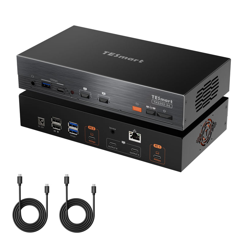 TESmart TKS202-X4-USBK KVM Switch 2-Port Dual-Monitor KVM for Apple Studio Display – Up to 5K@60Hz, Compatible with Thunderbolt™ 4 Devices 10617230232490 2-Port Dual-Monitor KVM for Apple Studio Display – Up to 5K@60Hz, Compatible with Thunderbolt™ 4 Devices US Plug