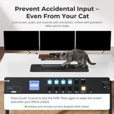 TESmart Triple Monitor KVM Switch 4 Port Triple Monitor KVM Switch HDMI 4K60Hz with USB 3.0 Hub, Headset, Audio&Microphone Triple Monitor KVM Switch – 4 Port HDMI 4K with USB Hub | TESmart