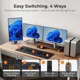 TESmart Triple Monitor KVM Switch HDMI 2.1 & DP 1.4 Triple 4K144Hz KVM Switch Gaming Dock for 2 PCs & 3 Monitors, w/ ADI Chip, EDID, VRR, FVA, ALLM, and Dynamic HDR Dual 4K144Hz HDMI 2.1 & DP 1.4 KVM Switch for 2 PCs & 3 Monitors | TESmart