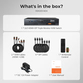 TESmart Triple Monitor KVM Switch HDMI 2.1 & DP 1.4 Triple 4K144Hz KVM Switch Gaming Dock for 2 PCs & 3 Monitors, w/ ADI Chip, EDID, VRR, FVA, ALLM, and Dynamic HDR Dual 4K144Hz HDMI 2.1 & DP 1.4 KVM Switch for 2 PCs & 3 Monitors | TESmart